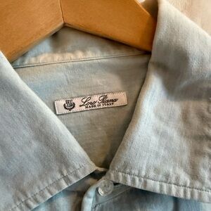 Loro Piana Sky Blue Casual Shirt
